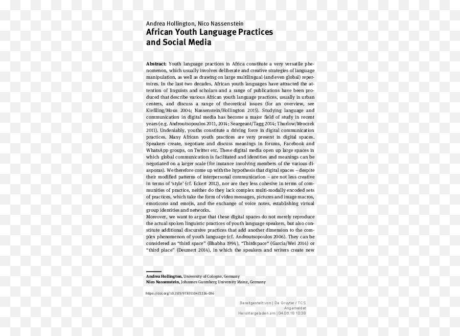 Pdf African Youth Language Practices And Social Media - Document Emoji,Emoji Sexting Meanings