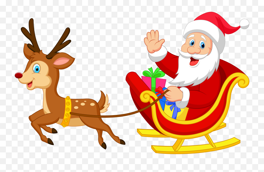 Reindeer Santa Claus Christmas Ornament Illustration - Santa Claus Clipart Png Emoji,Santa Claus Emoticons