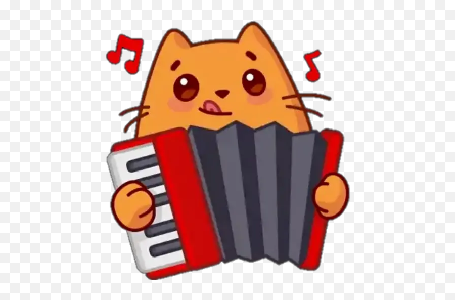 Kitty Cat Stickers For Whatsapp - Cartoon Emoji,Accordion Emoji