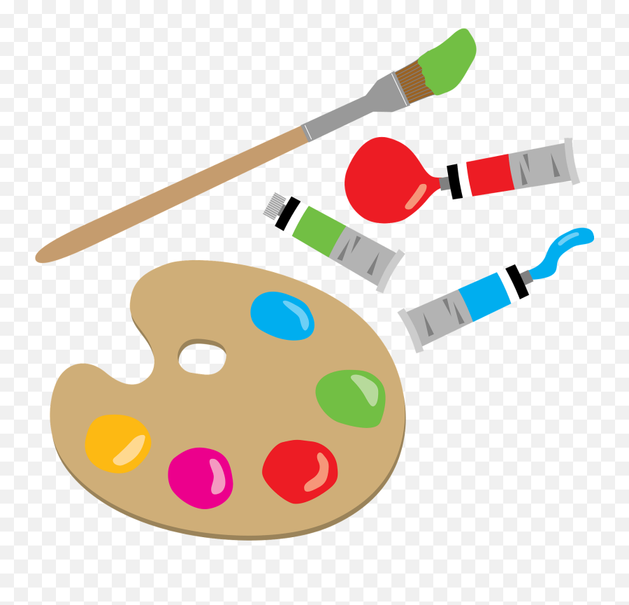 Paint Palette Paint Tubes And Brush Clipart Free Download Emoji,Easel Emoji