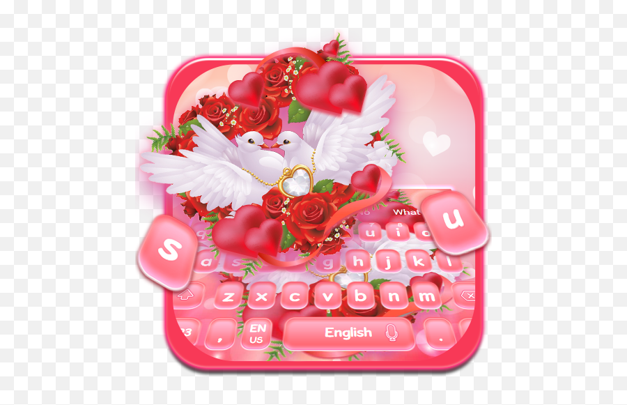 Gorgeous Rose Pigeon Keyboard Theme - Apps On Google Play Mobile Phone Emoji,Rosette Emoji