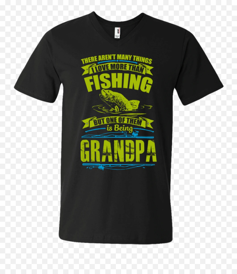 I Love Being A Grandpa More Than Fishing Menu0027s V - Neck T Corona Sprüche Lustig Kurz Emoji,Fishing Emoji