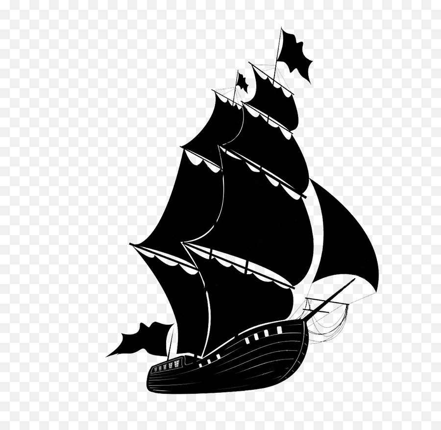 Sailing Ship Piracy Drawing - Black Pearl Ship Png Emoji,Pirate Ship Emoji