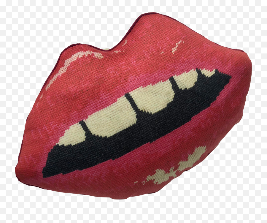 Modern Embrasse Moi Red Velvet Hot Lips Pillow On Chairish - Soft Emoji,Rugby Ball Emoji