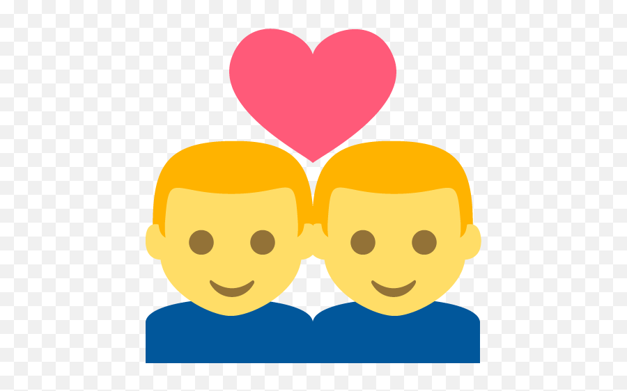 Couple With Heart Emoji For Facebook - Man And Man Kiss Emoji,Moon Man Emoji