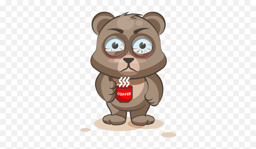 Bear Emoji Stickers - Emoji,Coffee Dog Emoji