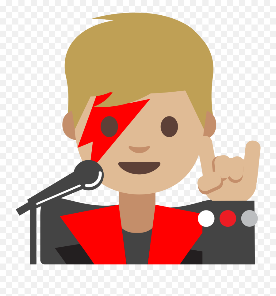 Emoji U1f468 1f3fc 200d 1f3a4 - David Bowie Emoji,Shoot Emoji