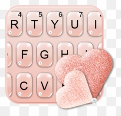 Glitter Rose Gold Hearts Keyboard Theme 10 Download Android - Emoji