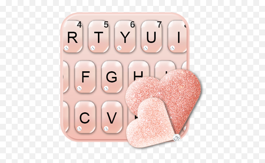 Glitter Rose Gold Hearts Keyboard Theme 10 Download Android - Glitter Rose Gold Hearts Keyboard Theme Emoji,Gold Heart Emoji