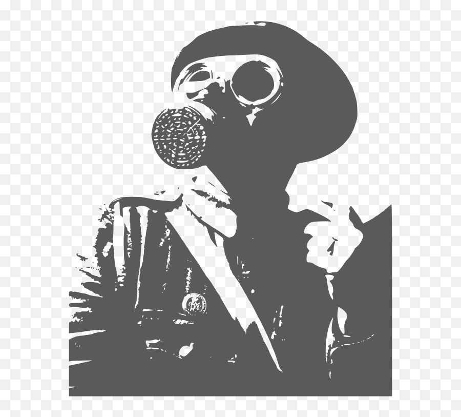 Ww1 Soldier In Gas Mask Black And White - Black And White Gas Mask Emoji,Gas Mask Emoji