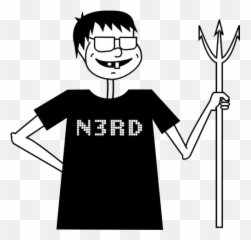 Ilustração Em Vetor De Nerd Com Um Forcado - Evil Clipart Emoji