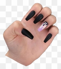 Asthetic Nails Black Holografic - Popular Acrylic Designs Coffin Emoji