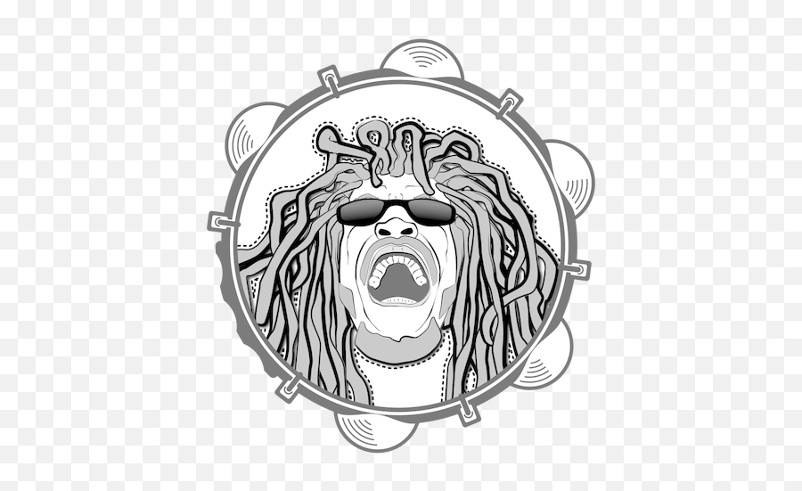 Rastafarian Head Monochrome - Clip Art Emoji,Fish Horse Emoji