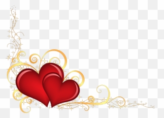 Mq Red Gold Heart Hearts Border Borders - Transparent And Emoji