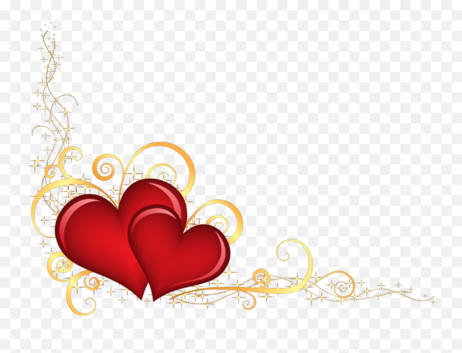 Mq Red Gold Heart Hearts Border Borders - Hearts Transparent Red And Gold Hearts Emoji,Gold Heart Emoji