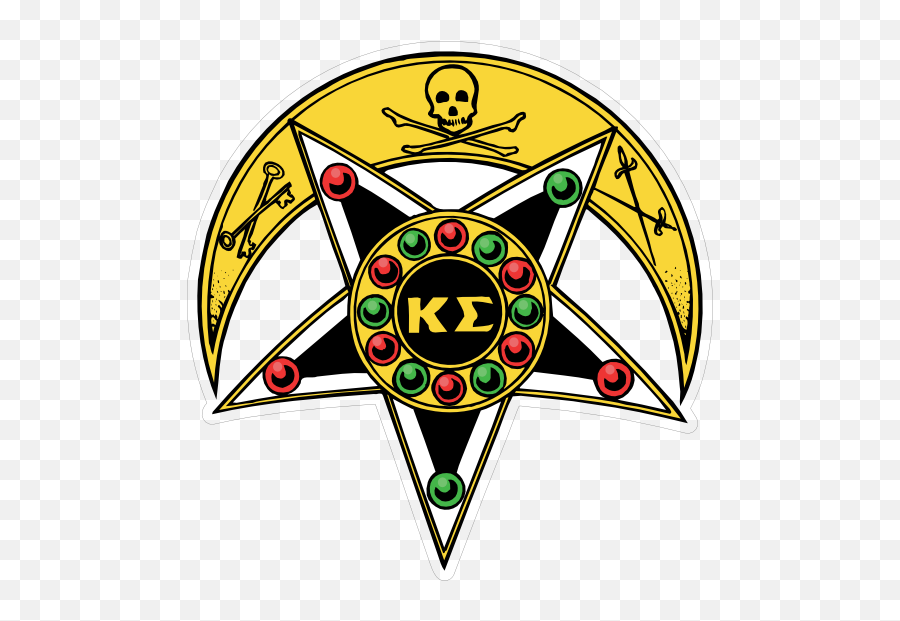 Kappa Sigma Badge Printed Sticker - Kappa Sigma Star And Crescent Emoji,Sigma Emoji