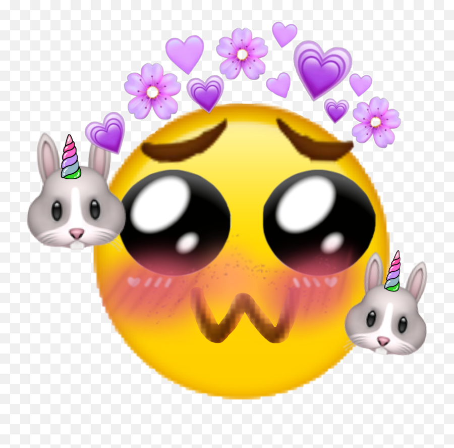 Freetoedit Bunnycorn Bunny Sticker - Picsart Purple Heart Crown Emoji,Glory Emoji