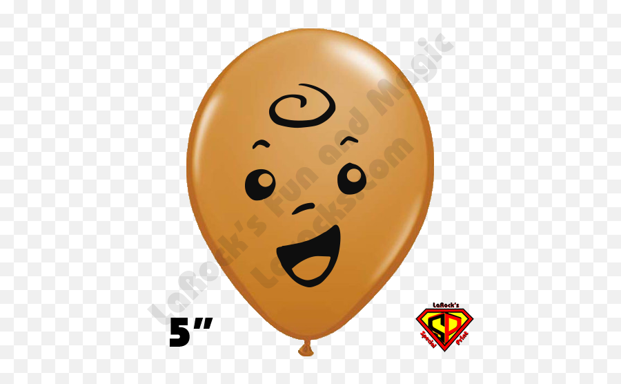 5 Inch Round Baby Face Mocha Brown Balloon Qualatex By Juan Gonzales Qualatex 100ct - Balloon With Number 3 Emoji,Squirting Emoji