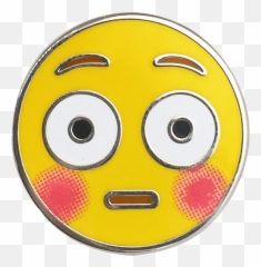Flushed Emoji Pin - Emoji,Emoji Pins