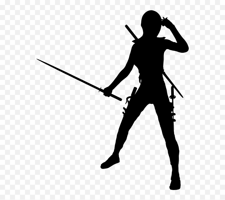 Free Ninja Sword Images - Female Ninja Silhouette Emoji,Fan Emoji
