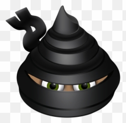 Graphic Ninja Poop Emoticon Smiley - Ninja Poop Emoji,Text Emoticon