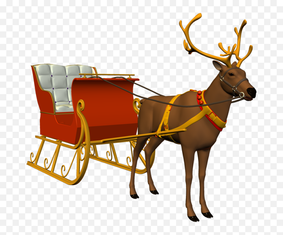 Santa Claus Cart Png Emoji,Reindeer Emoji