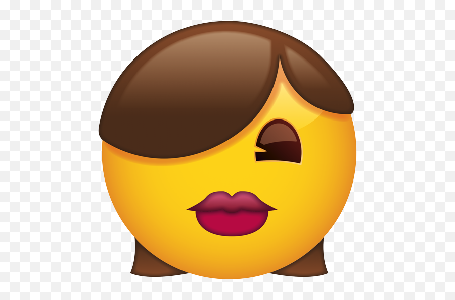 Emoji - Smiley,Brown Hair Emoji