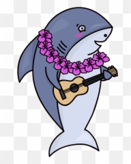Ukashark - Animal Playing Ukulele Emoji,Shark Emoji