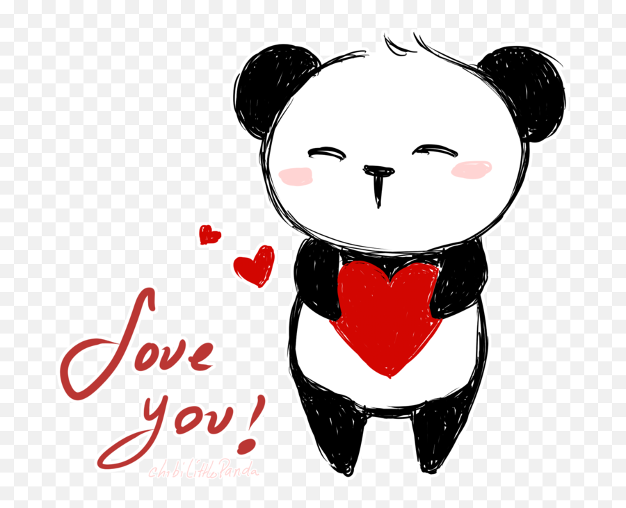 Cute Love Transparent Png Clipart - Cute Panda Love Drawing Emoji,Cute I Love You Emoji Texts