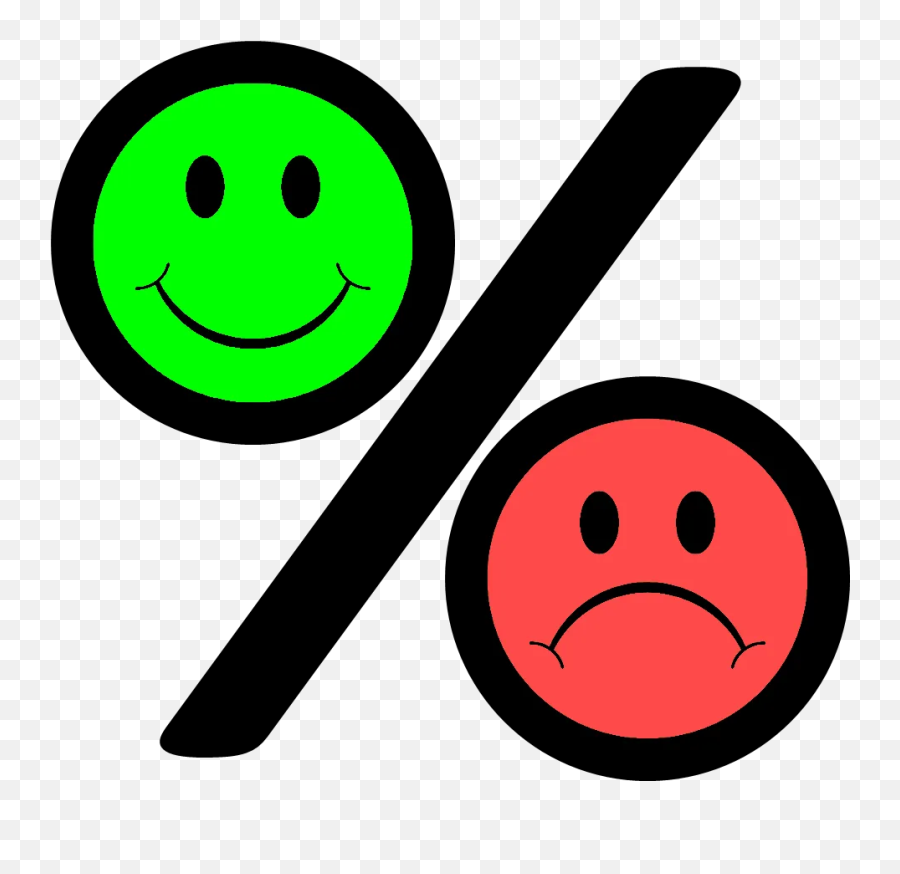 Smiley Frowney Percent - Good And Bad Transparent Emoji,Emoticon Glossary