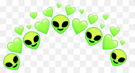 Green Greenaesthetic Aesthetic Love Hug Me Idk Heartcro - Aesthetic Alien Crown Png Emoji,Emoji Hug