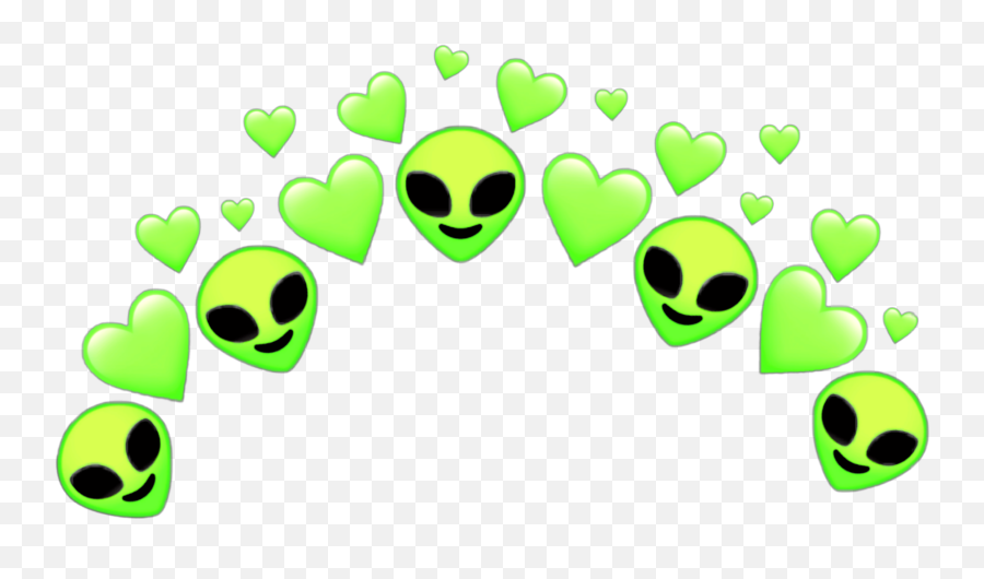 Green Greenaesthetic Aesthetic Love Hug Me Idk Heartcro - Aesthetic Alien Crown Png Emoji,Emoji Hug