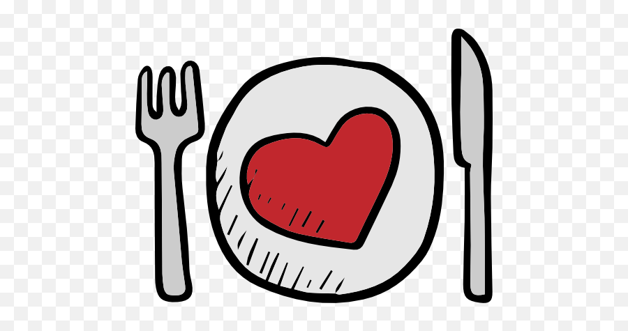 Valentines Day Dish Cutlery Plate - Cartoon Fork Knife Emoji,Fork Emoticon