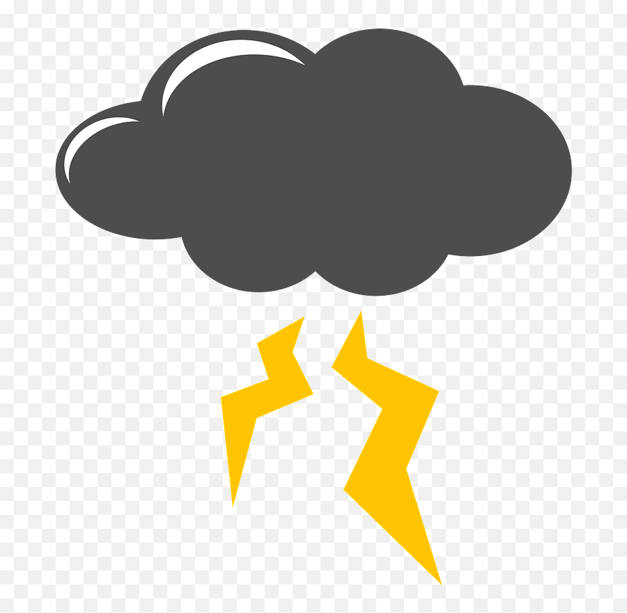 Dark Clouds And Lightning Clipart Emoji,Thunder Cloud Emoji