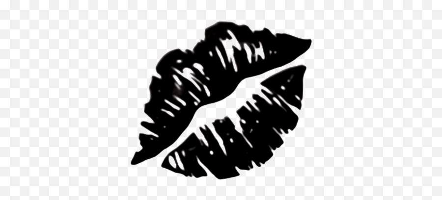 Lipstick Lip Kiss Black Kissing Kissstickerremix Makeup - Kiss Emoji Png,Lipstick Emoji