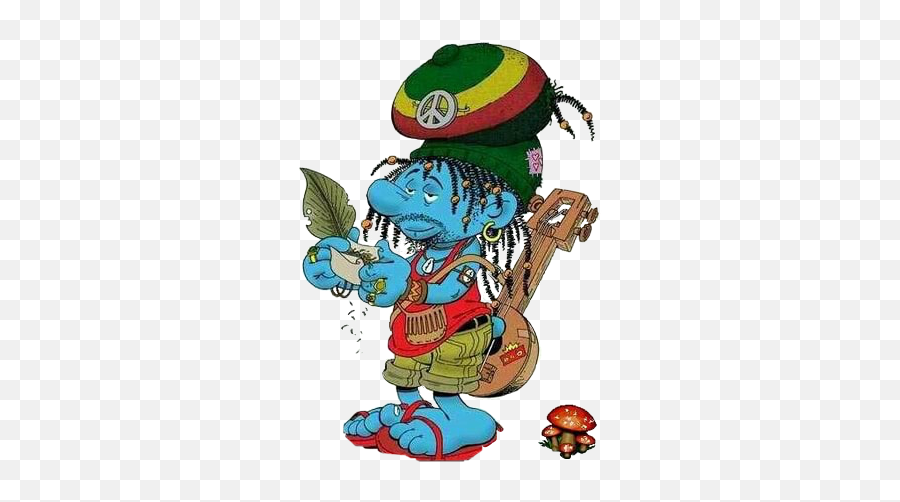 Smurf Rasta Kush 420 Highlife Jamaica - Rasta Smurf Emoji,Smurf Emoji