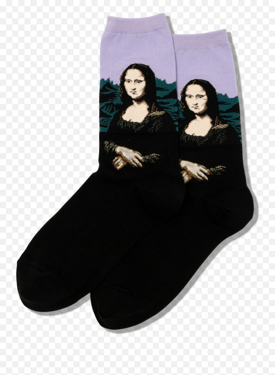 Womens Da Vincis Mona Lisa Socks - Two Golden Mona Lisas Emoji,Mona Lisa Emoji