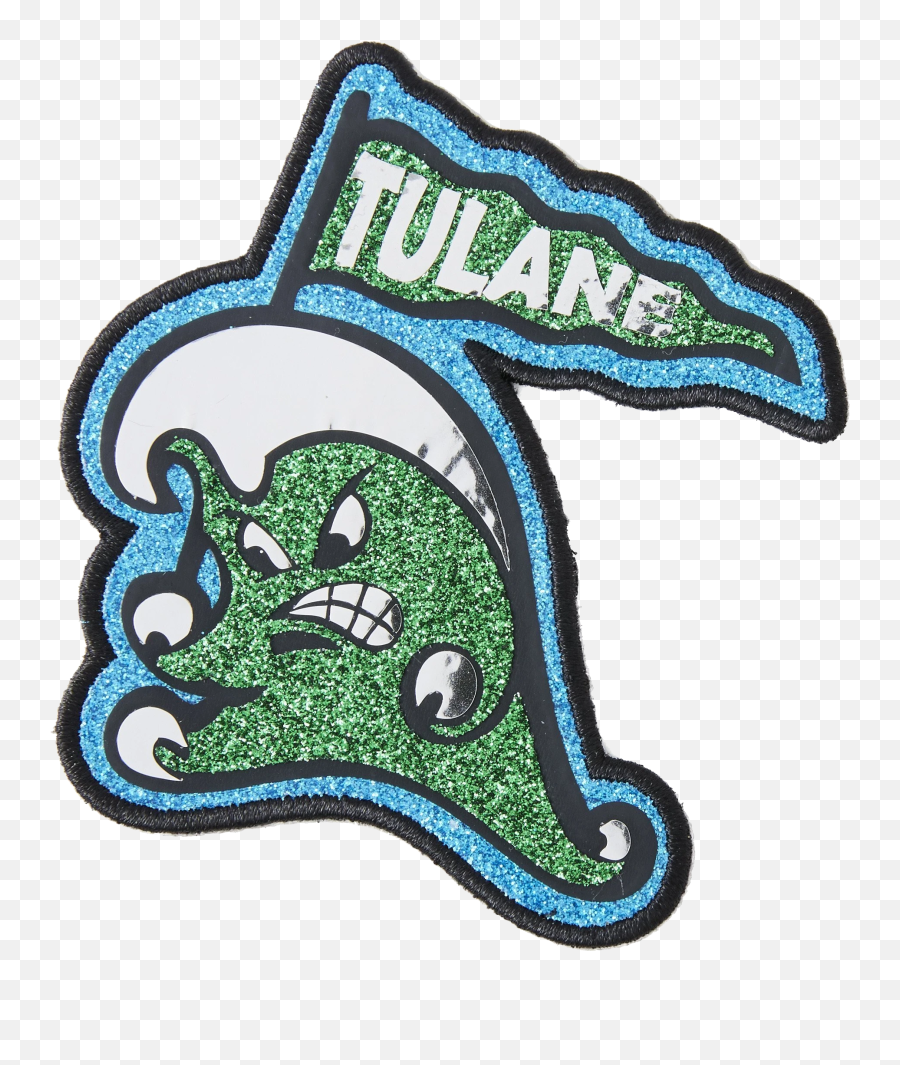 Tulane Wave With Flag Jumbo Patch - Clip Art Emoji,Flag Airplane Emoji
