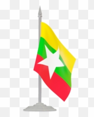 Myanmar Flag Icon - Myanmar Flag With Pole Emoji,Croatian Flag Emoji