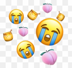 honey peachy peachaesthetic pink yellow cryiny - Smiley Emoji