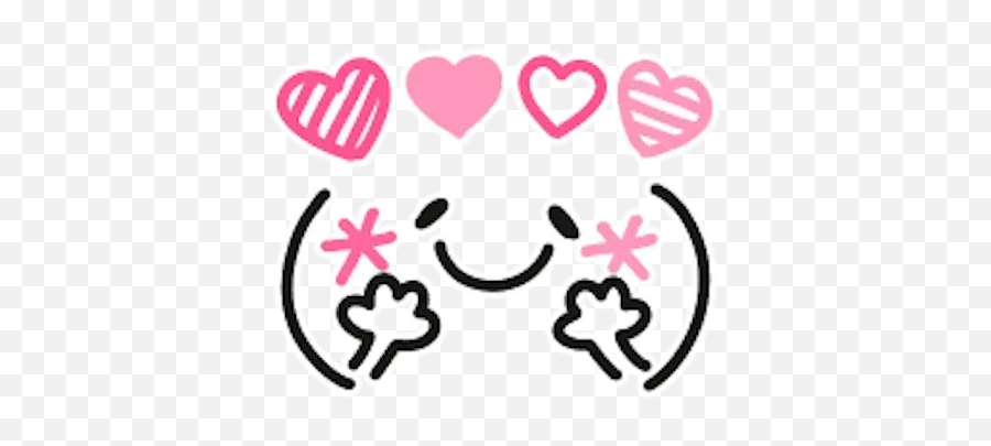 Kawaii Emoji Whatsapp Stickers - Stickers Cloud Heart,Stencil Heart Emoji