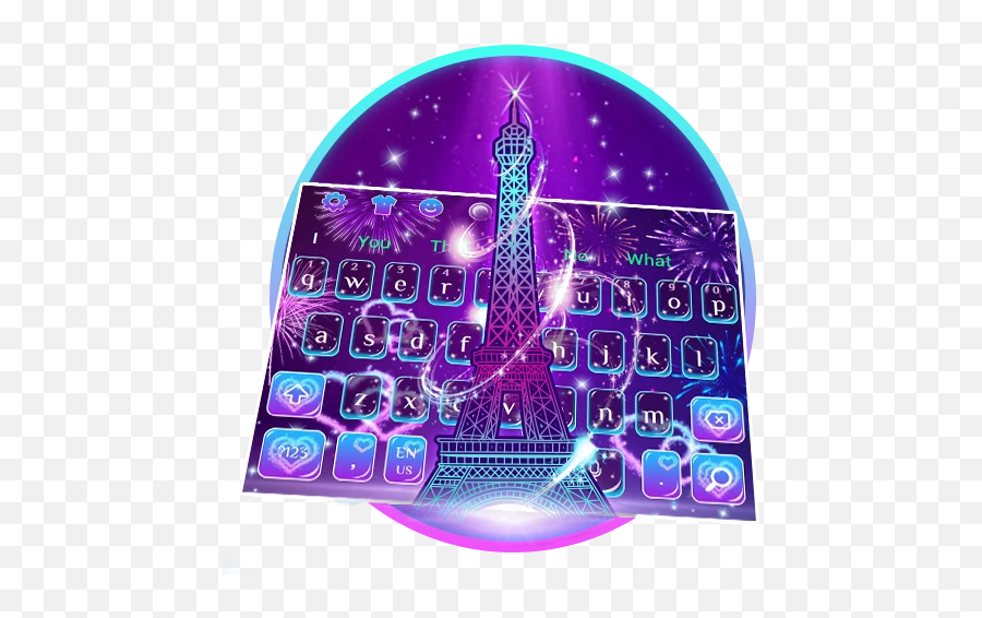 Neon Eiffel Tower Keyboard Theme - Airborne Museum Emoji,Eiffel Tower Emoji