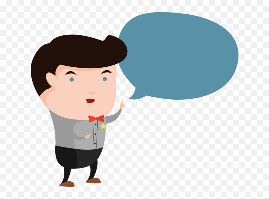 Cartoon Man With A Bubble To Speech - Cartoon Person Talking Transparent Cartoon Person Talking Emoji,Emoji Talking