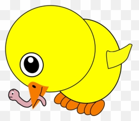 Chick Worm Eating - Gambar Ayam Kartun Makan Emoji,Emoji Early Bird