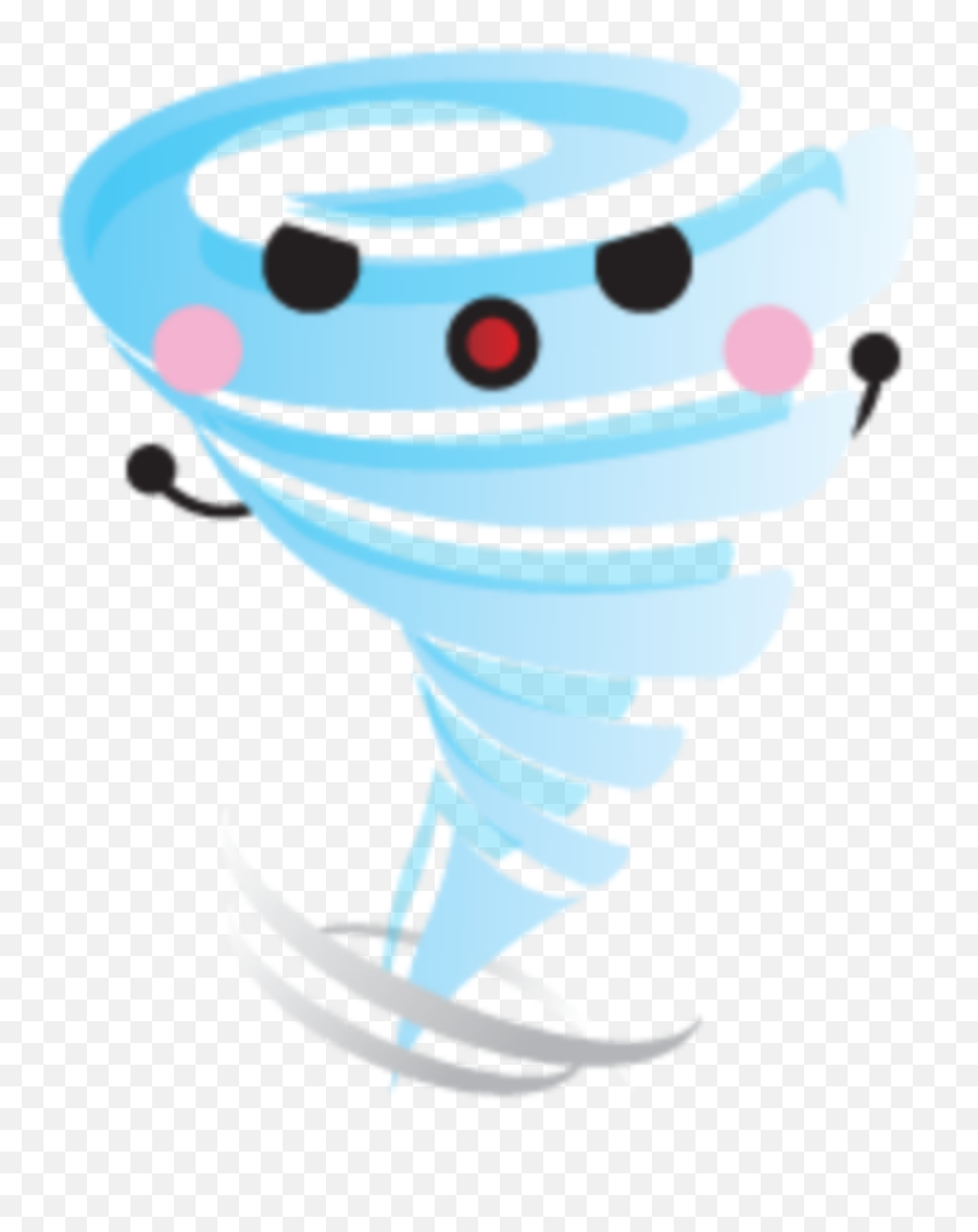Kawaii Wave Face Blue Wheather - Happy Tornadoes With Face Emoji,Face Wave Emoji