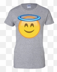Heaven Angel Ring Smiley Emoji - Quote Shirt Inspirational
