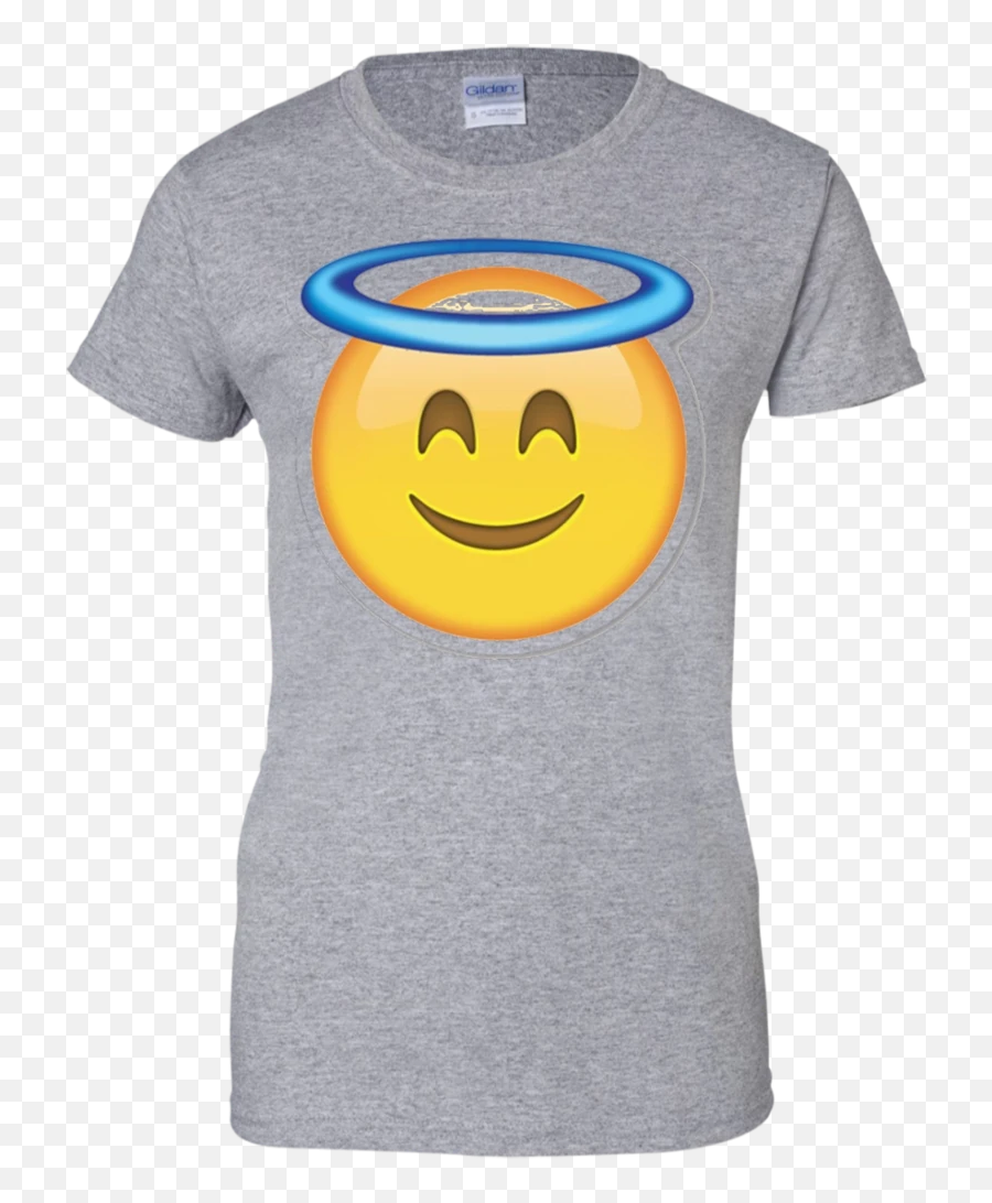 Heaven Angel Ring Smiley Emoji - Quote Shirt Inspirational,Smiley Emoji Text