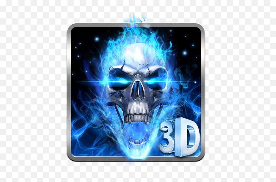 3d Blue Fire Skull Theme Launcher - Apps On Google Play Live Wallpaper Skull Theme Emoji,Mouse Gun Emoji