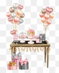 Happybirthday Caketable Table Balloons - Picsart Birthday Png Emoji