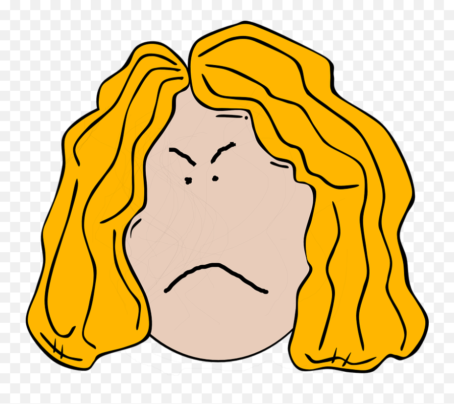 Free Unhappy Sad Vectors - Blonde Hair Clipart Emoji,Eye Rolling Emoji
